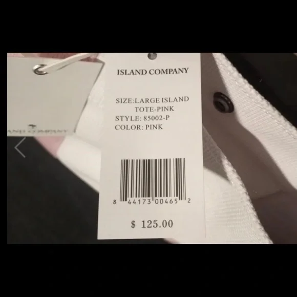 Island Company Large White and Pink Tote Bag - Picture 3 of 10